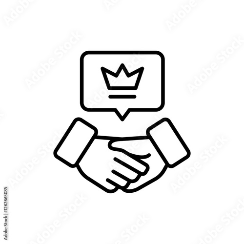 Elites agreement outline icons, minimalist vector illustration ,simple transparent graphic element .Isolated on white background