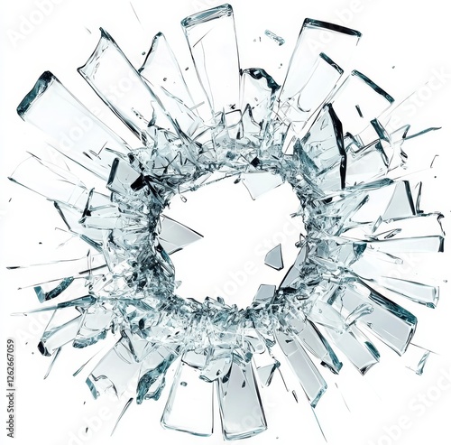 A cracked glass texture, suitable for a grunge punk background overlay on a CD album cover, creating a cool, vintage, distressed, and damaged wallpaper effect. A shuttered, cracked glass window.