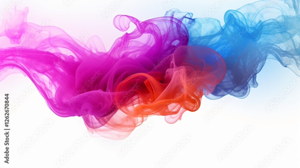 Fototapeta premium Vibrant Smoke Explosion on White Background