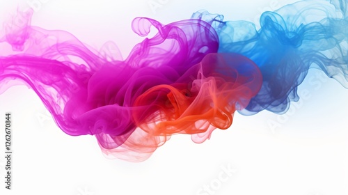 Vibrant Smoke Explosion on White Background