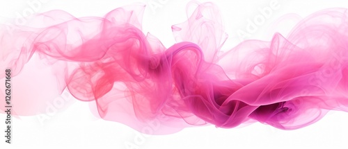 Pink Smoke on White Background