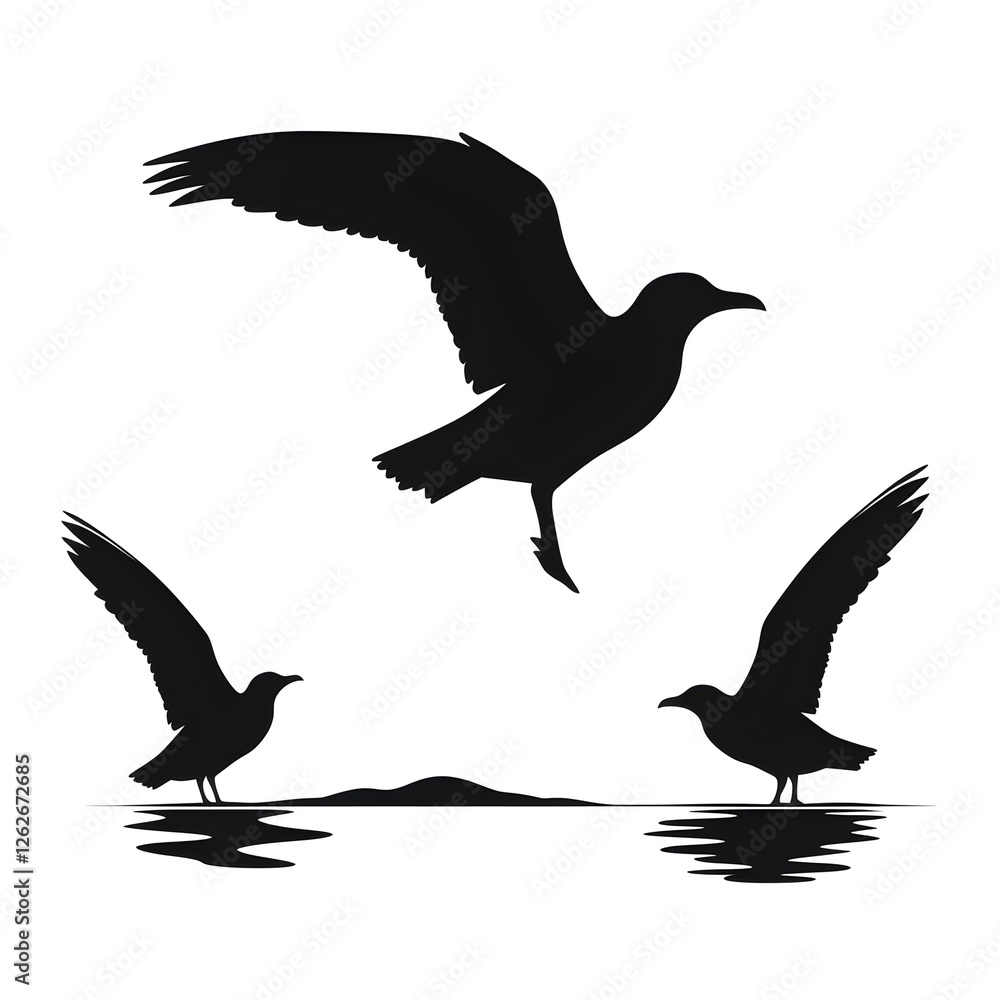 Obraz premium seagulls silhouette