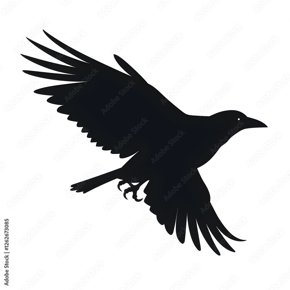 Obraz premium crow flying silhouette