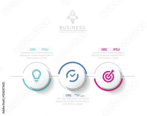 Vector business Presentation Connecting Steps Infographic Template