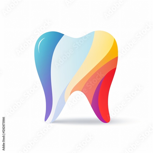Vibrant Isolated Tooth Dental Concept