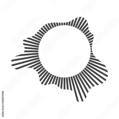 Circular sound wave, Audio equalizer round wave, Linear rays circular. Vector illustration of isolates on white.