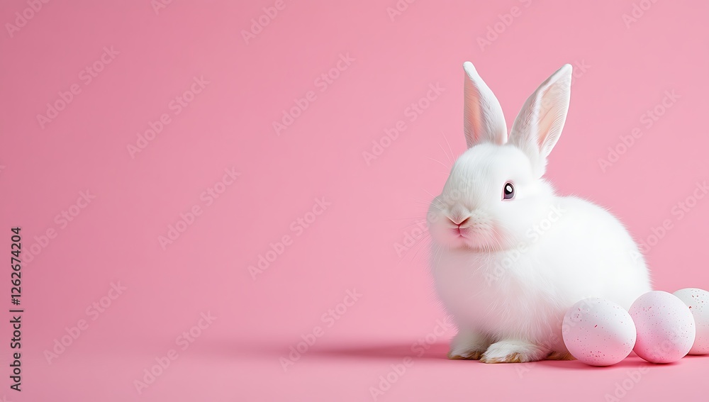 white Easter on pink background white Easter on pink background