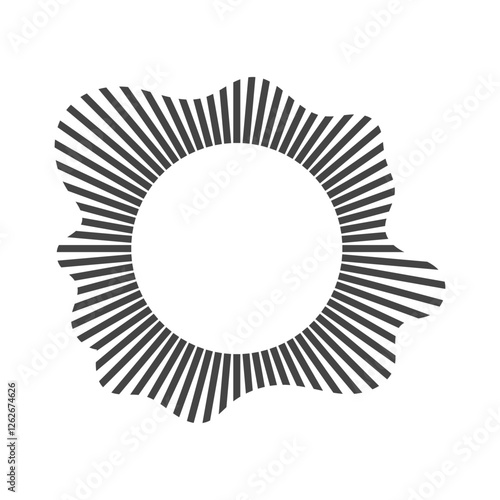 Circular sound wave, Audio equalizer round wave, Linear rays circular. Vector illustration of isolates on white.