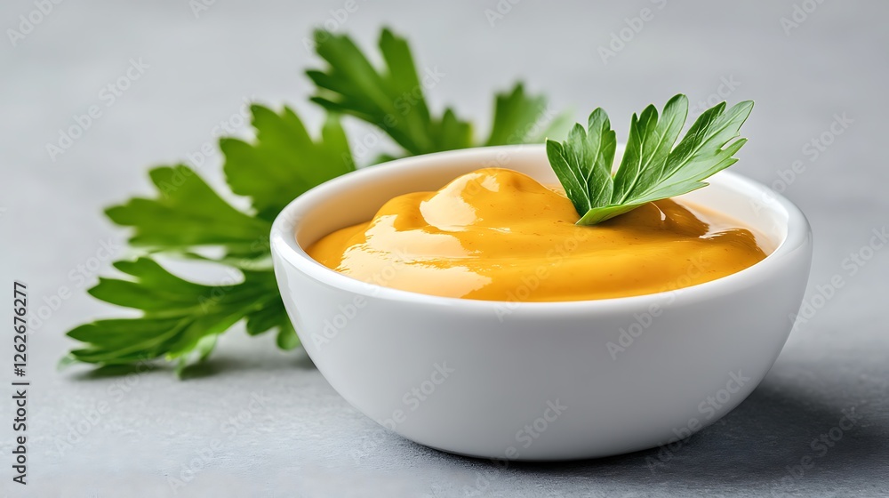 Mustard sauce preparation culinary art in a modern kitchen food photography style Mustard sauce preparation culinary art in a modern kitchen food photography style