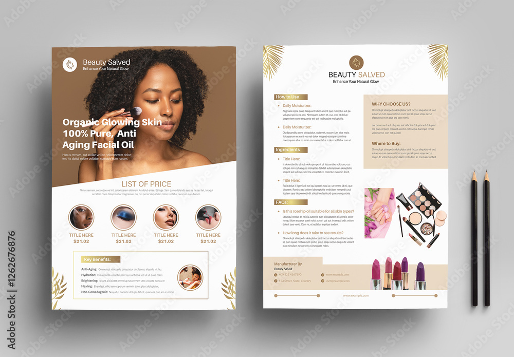 Beauty Product with Foundation Shade Guide Stock Template | Adobe Stock