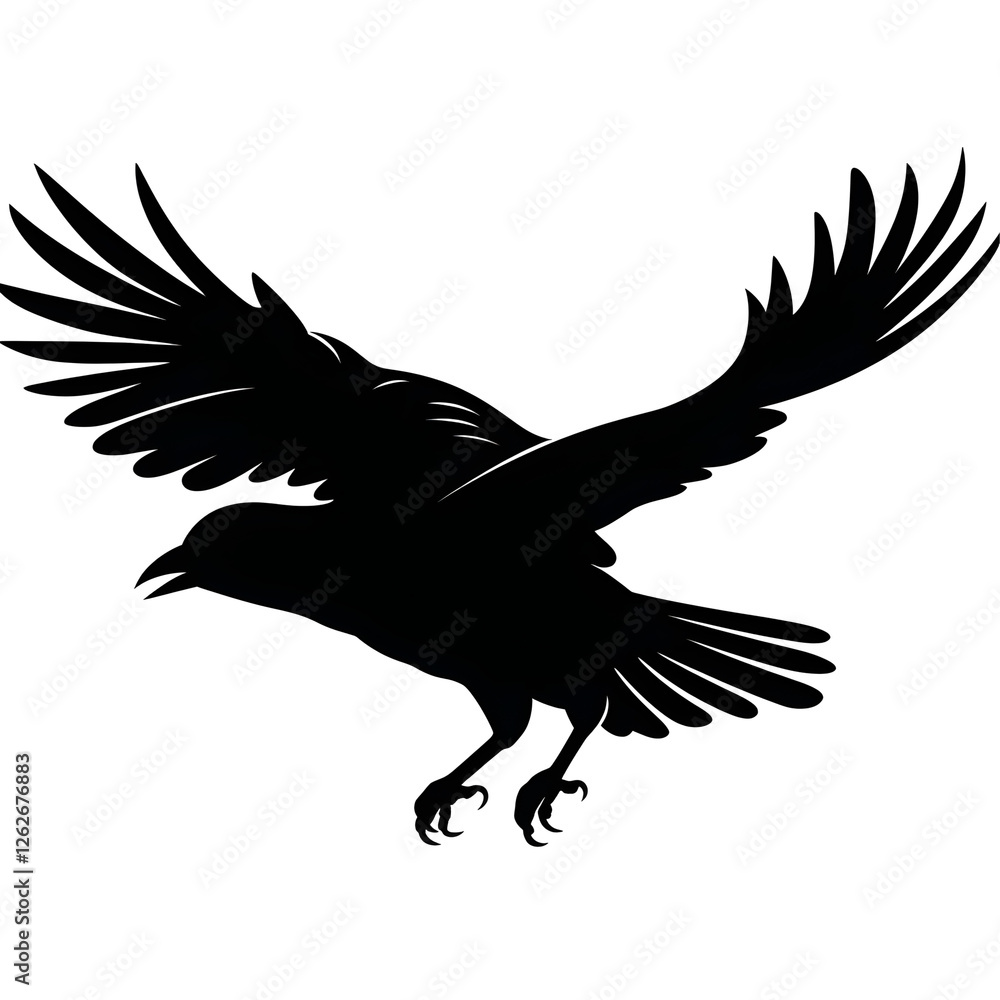 Obraz premium raven flying silhouette