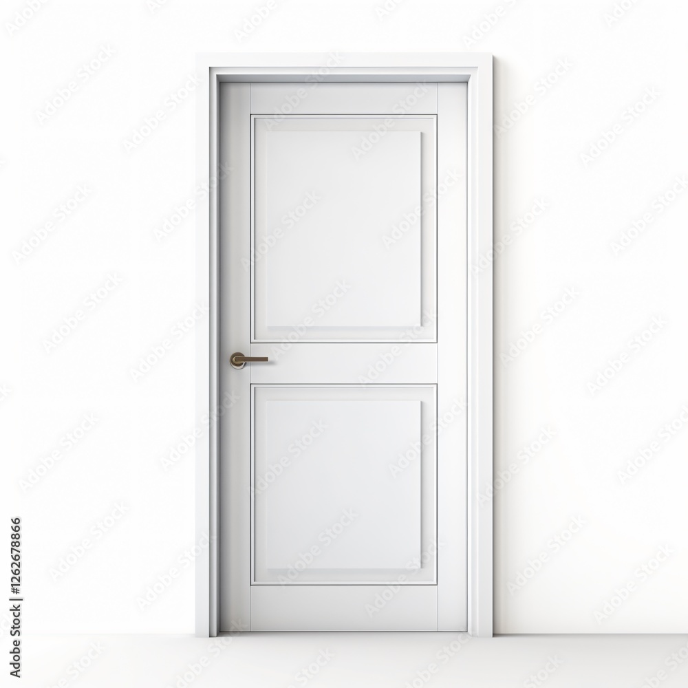 Modern White Door Isolated on White Background Modern White Door Isolated on White Background