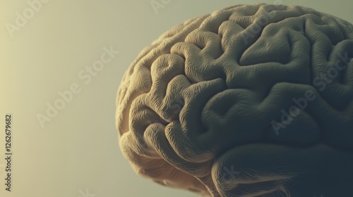 Close-up of human brain with intricate neural pathways, symbolizing cognitive biases and complex thought processes, ideal for educational or scientific presentations.