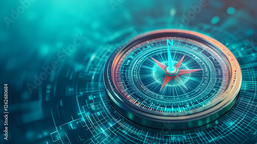 Wallpaper Mural "Explore navigation technology with a futuristic digital compass, highlighting innovation in direction-finding tools for enhanced travel experiences." Torontodigital.ca