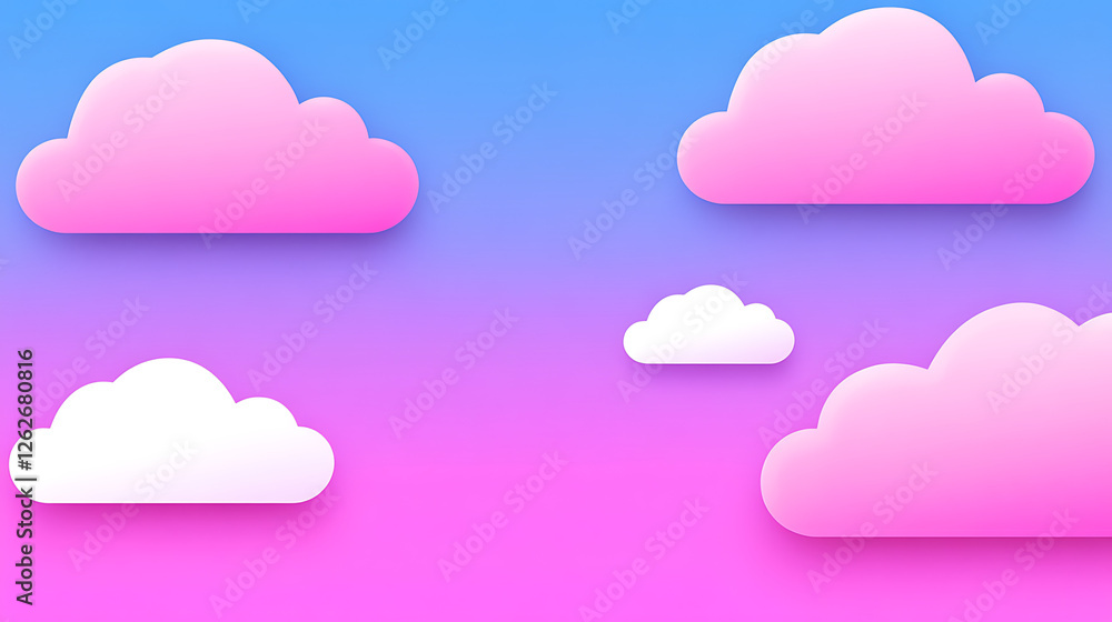 Dreamy Pink Clouds Floating in a Soft Blue and Magenta Sky Background Generative Design Style Dreamy Pink Clouds Floating in a Soft Blue and Magenta Sky Background Generative Design Style