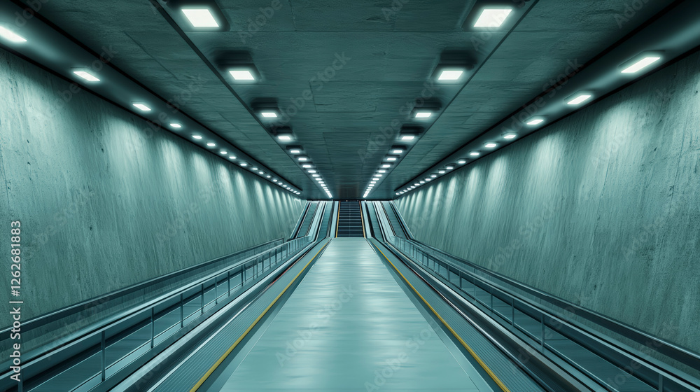 Explore a modern underground walkway with futuristic lighting, perfect for urban architecture enthusiasts seeking innovative design inspiration. Explore a modern underground walkway with futuristic lighting, perfect for urban architecture enthusiasts seeking innovative design inspiration.