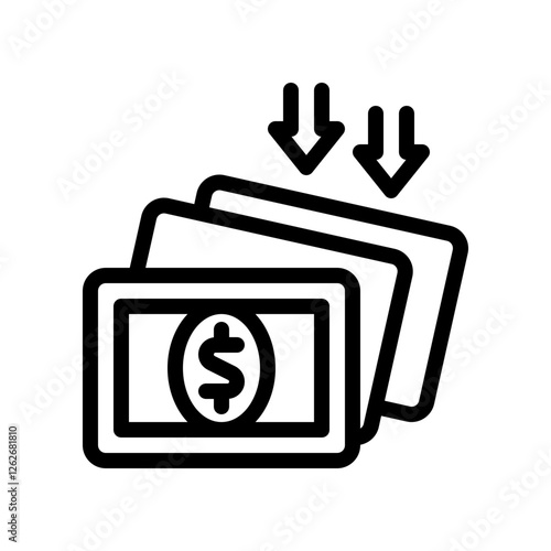 incoming cash line icon