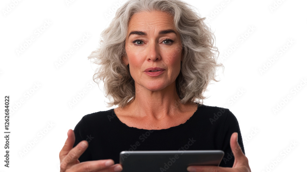 Insightful discussion with mature woman in studio setting video Insightful discussion with mature woman in studio setting video