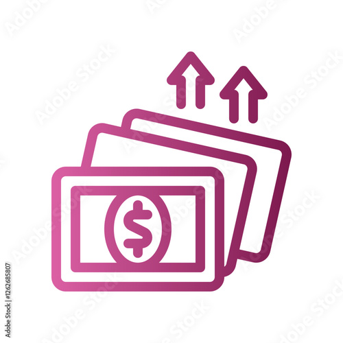 outgoing cash gradient icon