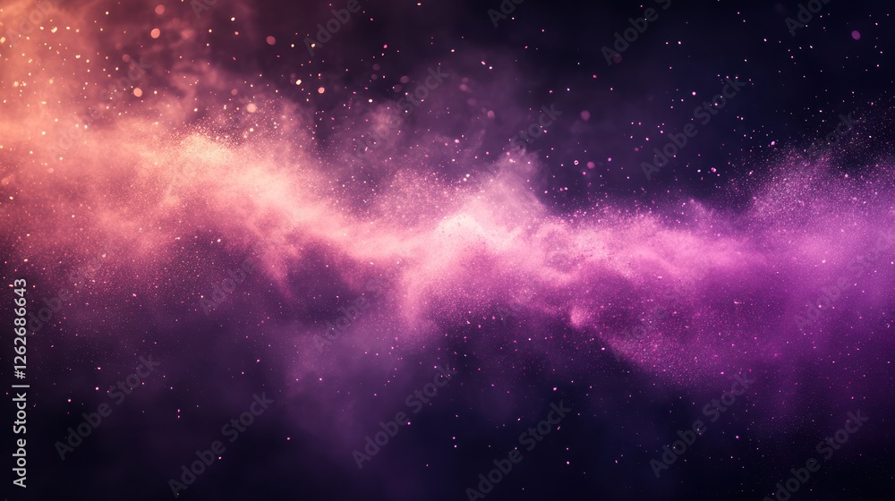 Fototapeta premium Cosmic Nebula Background, Pink Purple Space Dust
