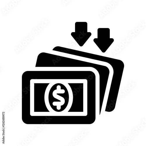 incoming cash glyph icon