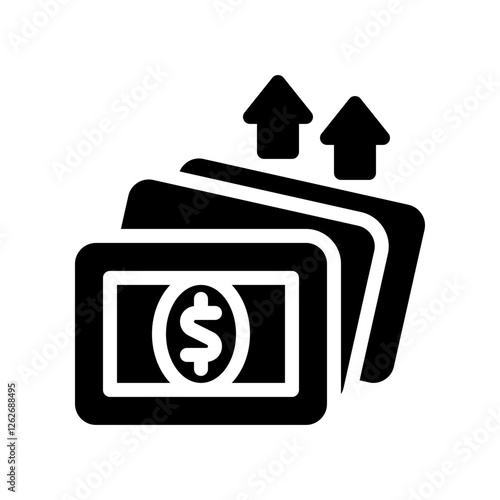 outgoing cash glyph icon