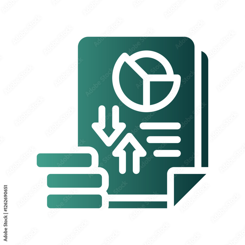 income report flat gradient icon income report flat gradient icon