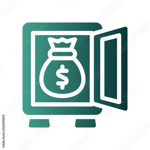 cash reserve flat gradient icon