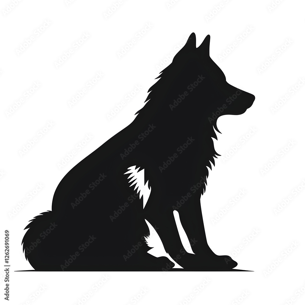 Fototapeta premium a husky silhouette