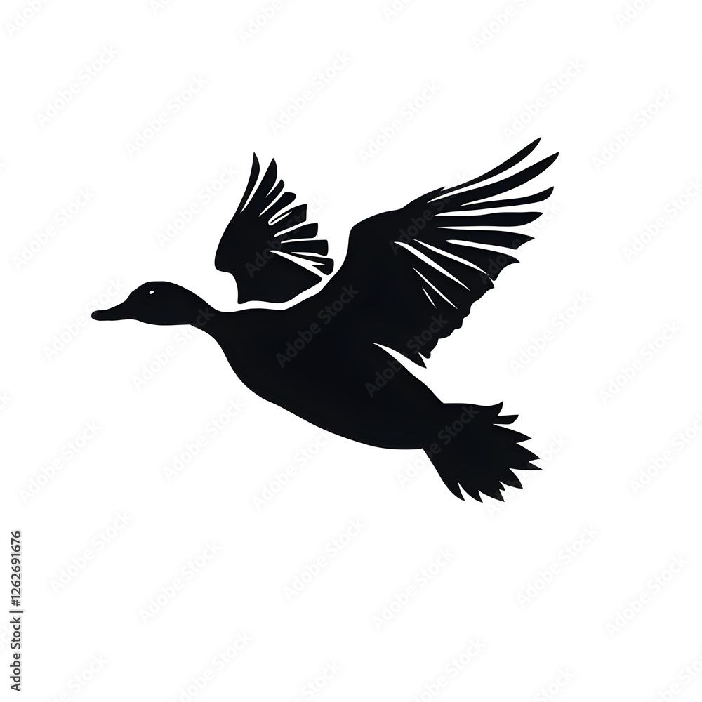 Obraz premium duck flying silhouette