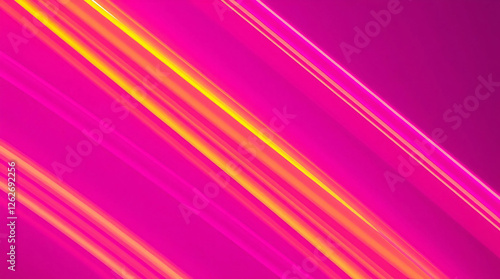 Vibrant Neon Light Streaks on a Purple Background. Technology, Illumination