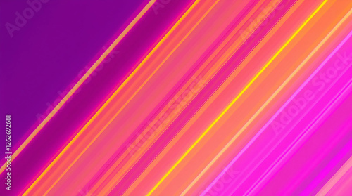 Vibrant Neon Light Streaks on a Purple Background. Technology, Illumination
