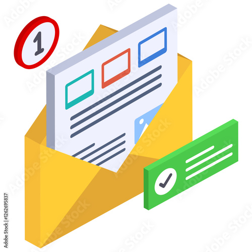 plan communication with key stakeholder isometric Concept, Email and e-newsletter vector color icon design, business corporation symbol, Joint partnership Sign, Sales Marketing management illustration