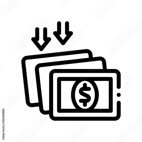 incoming cash line icon