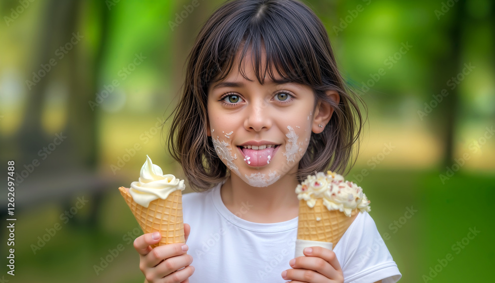 Girl Enjoying Ice Cream Girl Enjoying Ice Cream