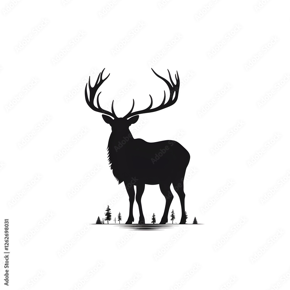 Obraz premium elk silhouette