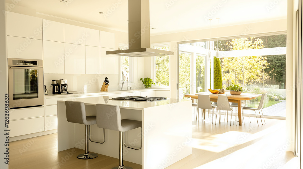 modern kitchen interior with kitchen