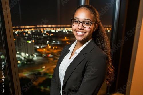 Wallpaper Mural A dynamic and ambitious receptionist thrives in a busy and fast-paced environment, with a vibrant cityscape and towering skyscrapers visible in the background Torontodigital.ca