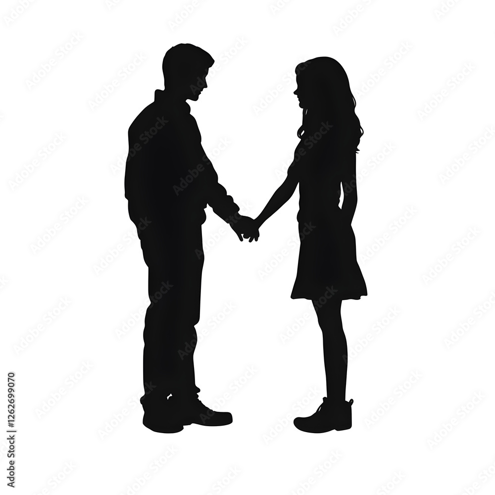 a couple holding hands silhouette a couple holding hands silhouette