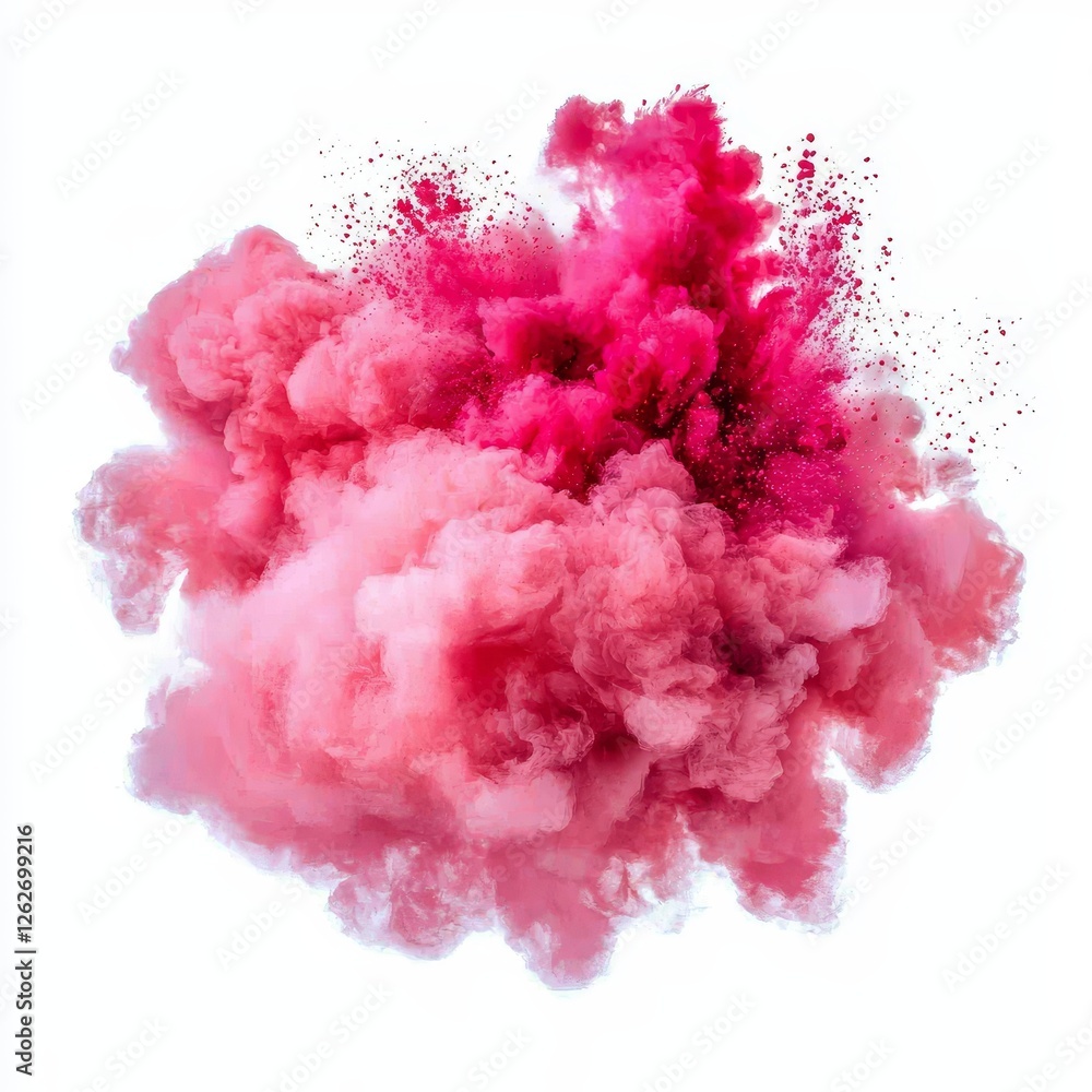Fototapeta premium Paint for Holi featuring red dust particles splash