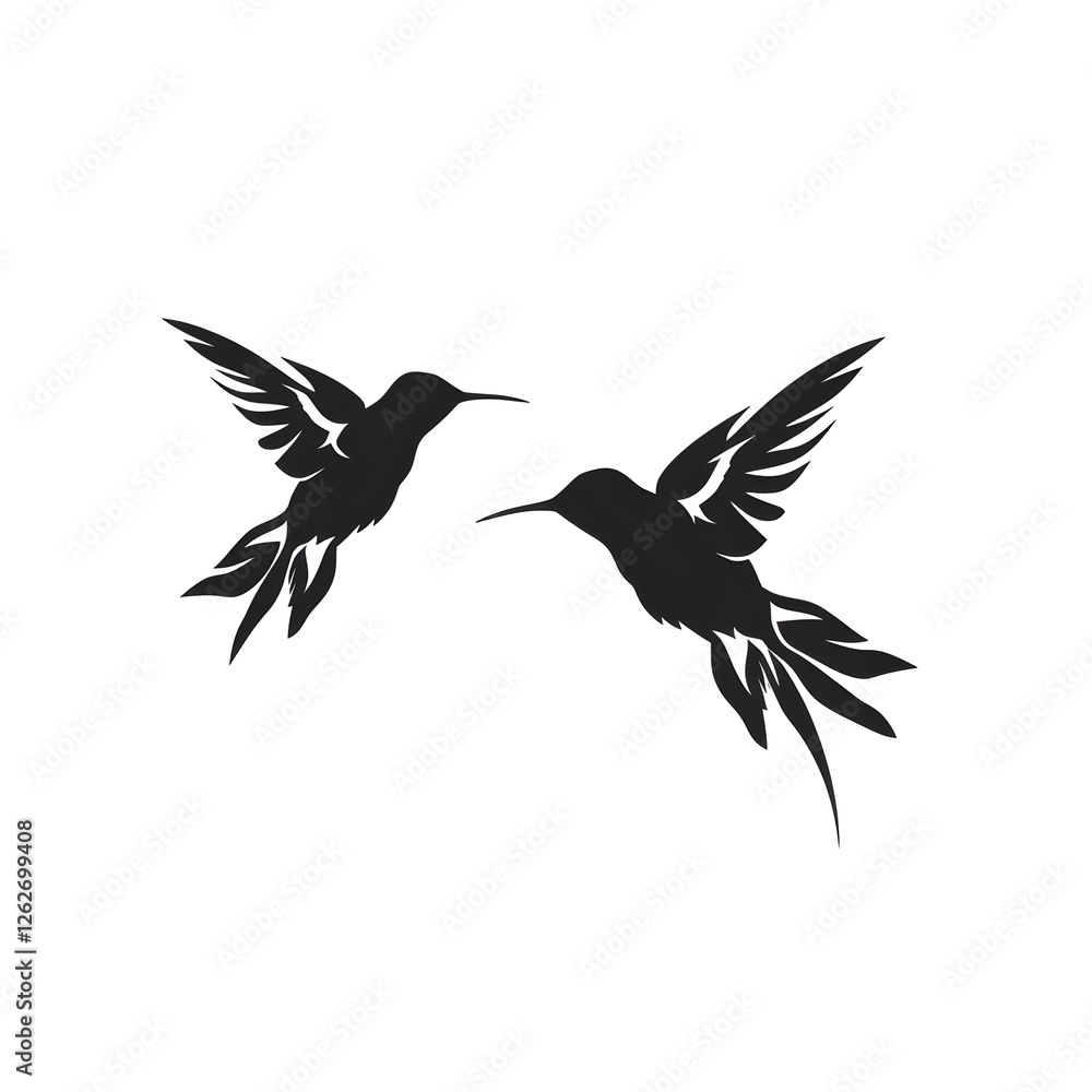 Fototapeta premium hummingbirds silhouette