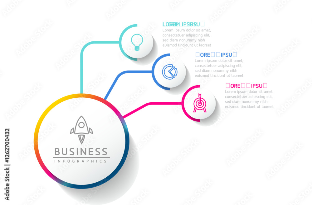 Fototapeta premium Vector business Presentation Connecting Steps Infographic Template