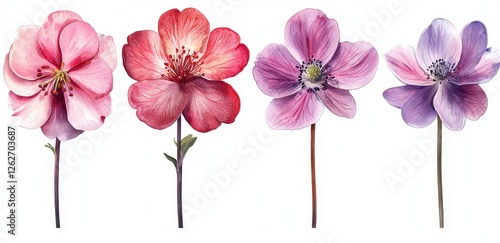 A comprehensive watercolor floral package collection for fabric, fashion, wedding invitations, templates, posters, romance, greetings, spring, bouquets, patterns, decorations, and textiles.