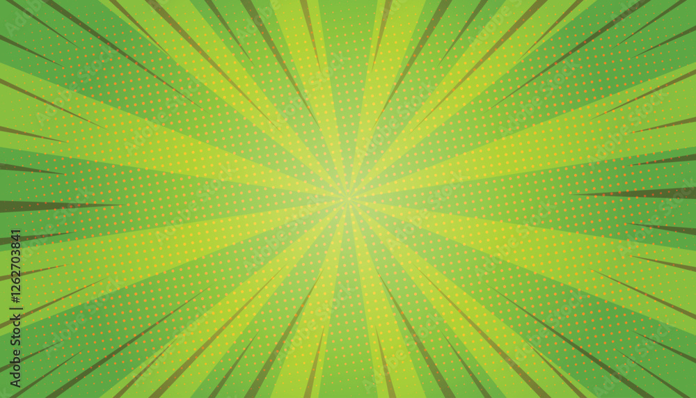 Fototapeta premium Green Comic Pop Art Background