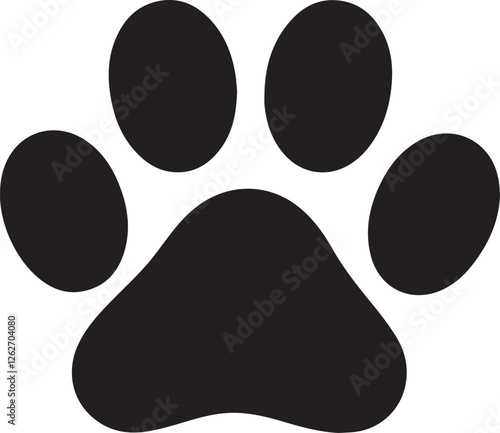 Dog or cat paw print flat icon