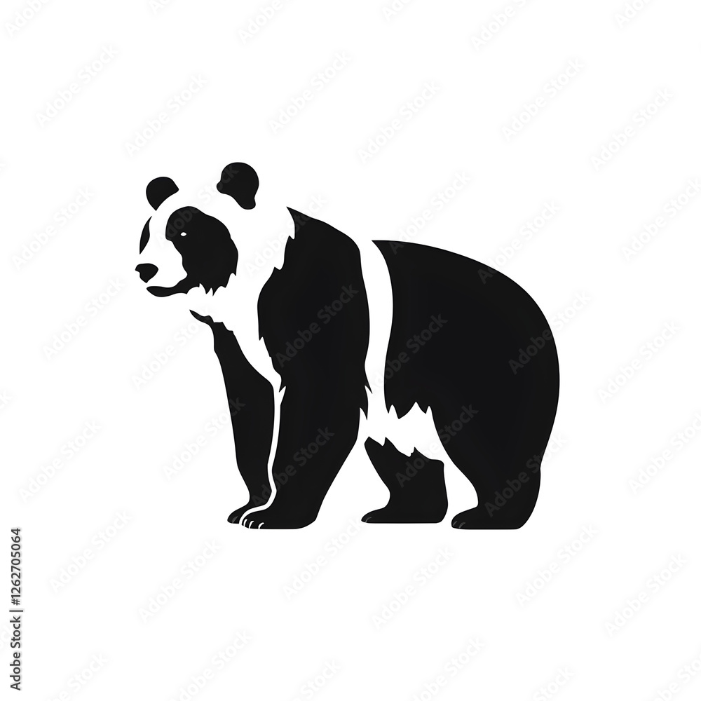 Naklejka premium panda silhouette