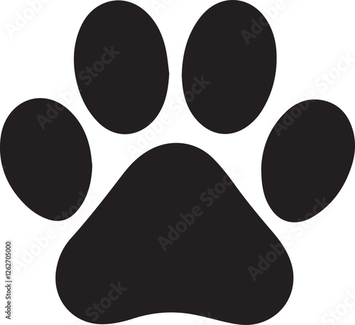 Dog or cat paw print flat icon