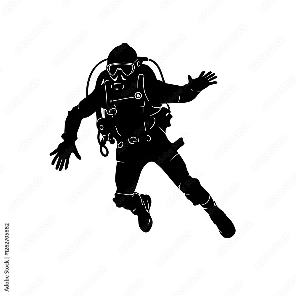 Obraz premium scuba silhouette