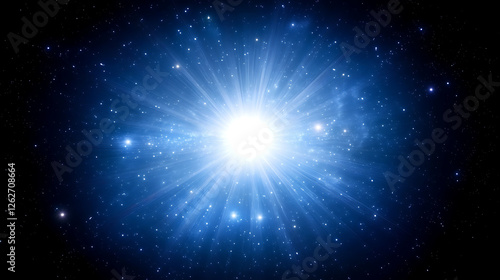 Wallpaper Mural Glowing Cosmic Burst of Celestial Light Radiating Across the Dark Expanse of Universe Starfield Torontodigital.ca