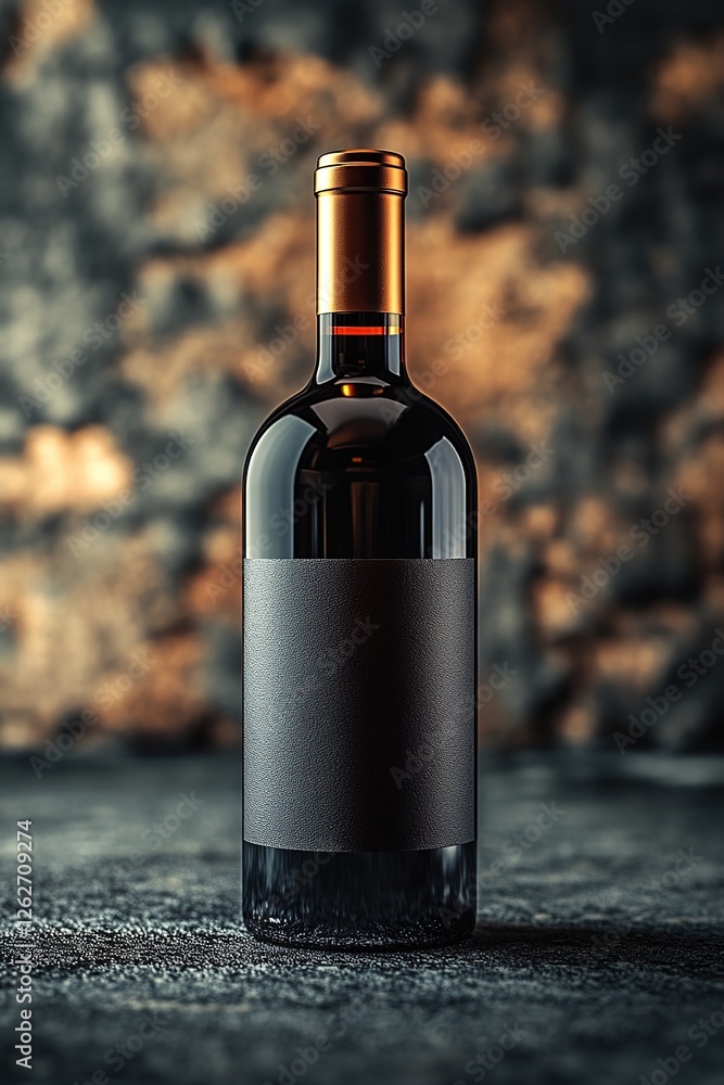 Fototapeta premium Premium Wine Bottles Setup for Promotional Use. Wine Photography for Social Media and Advertising. Wine Marketing Visuals for Wineries and Events. Modern Wine Bottle Display for Branding and Promotion